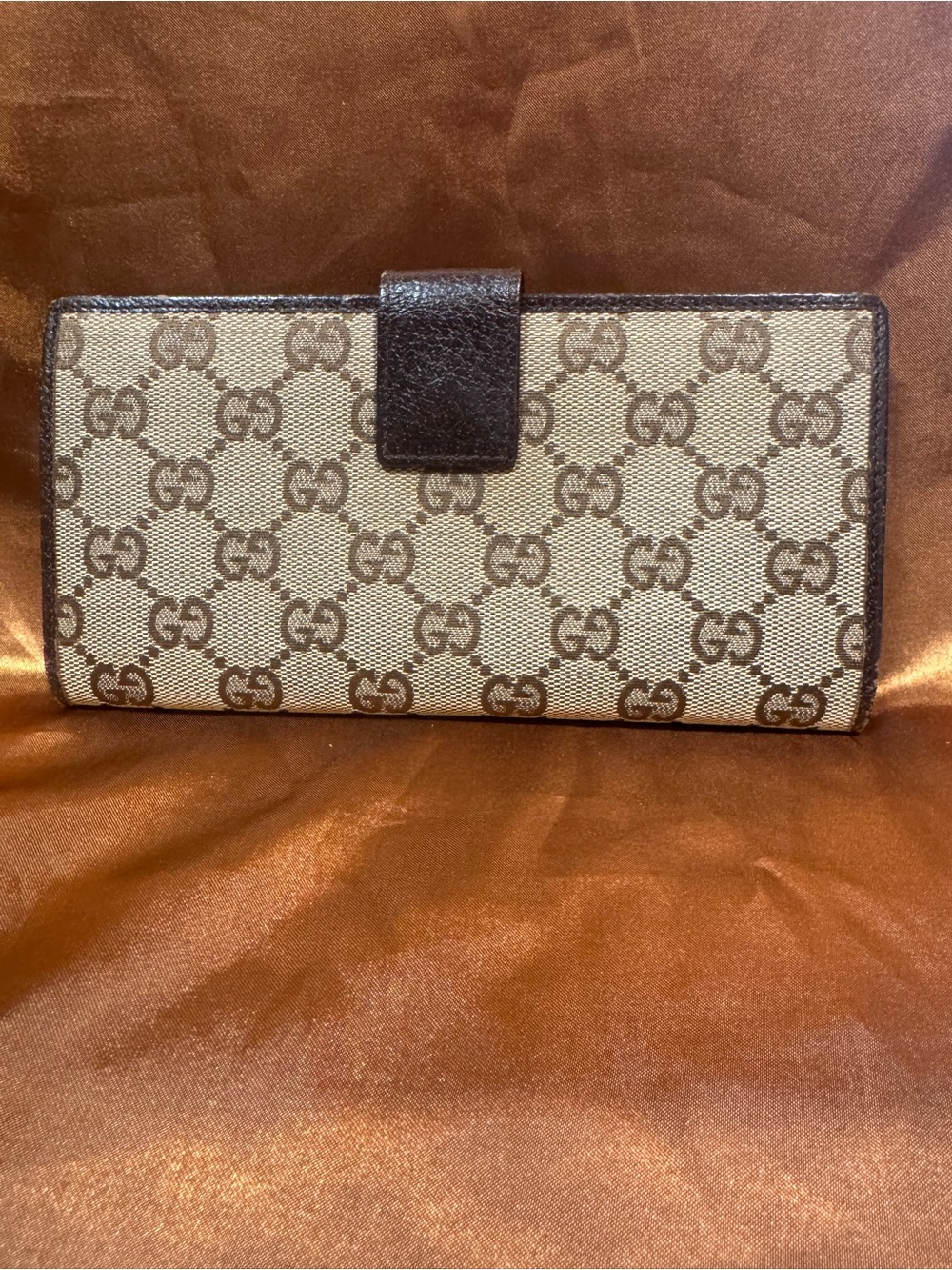 Authentic Vintage Gucci Monogram Continental Wallet Logo Plaque in GUC - Picture 2 of 12